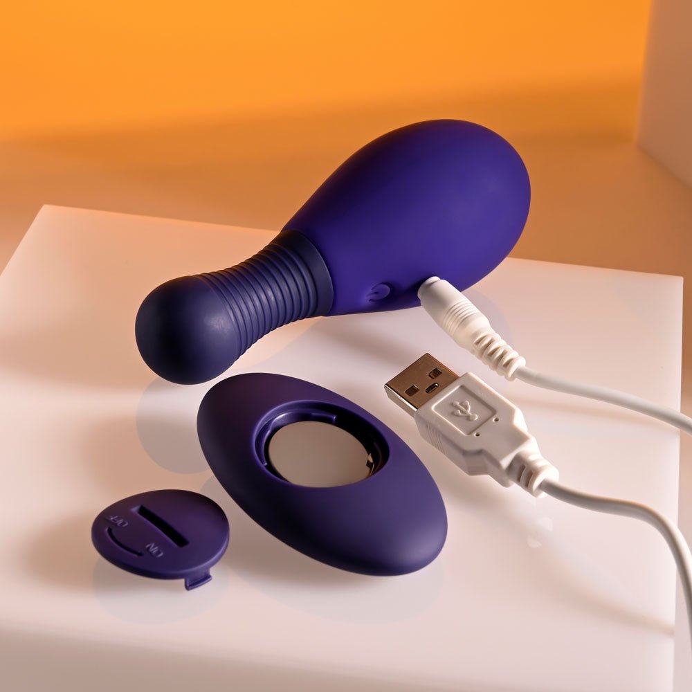 Selopa EGG ME ON - Purple 10 cm USB Rechargeable Egg with Wireless Remote - silkandsin