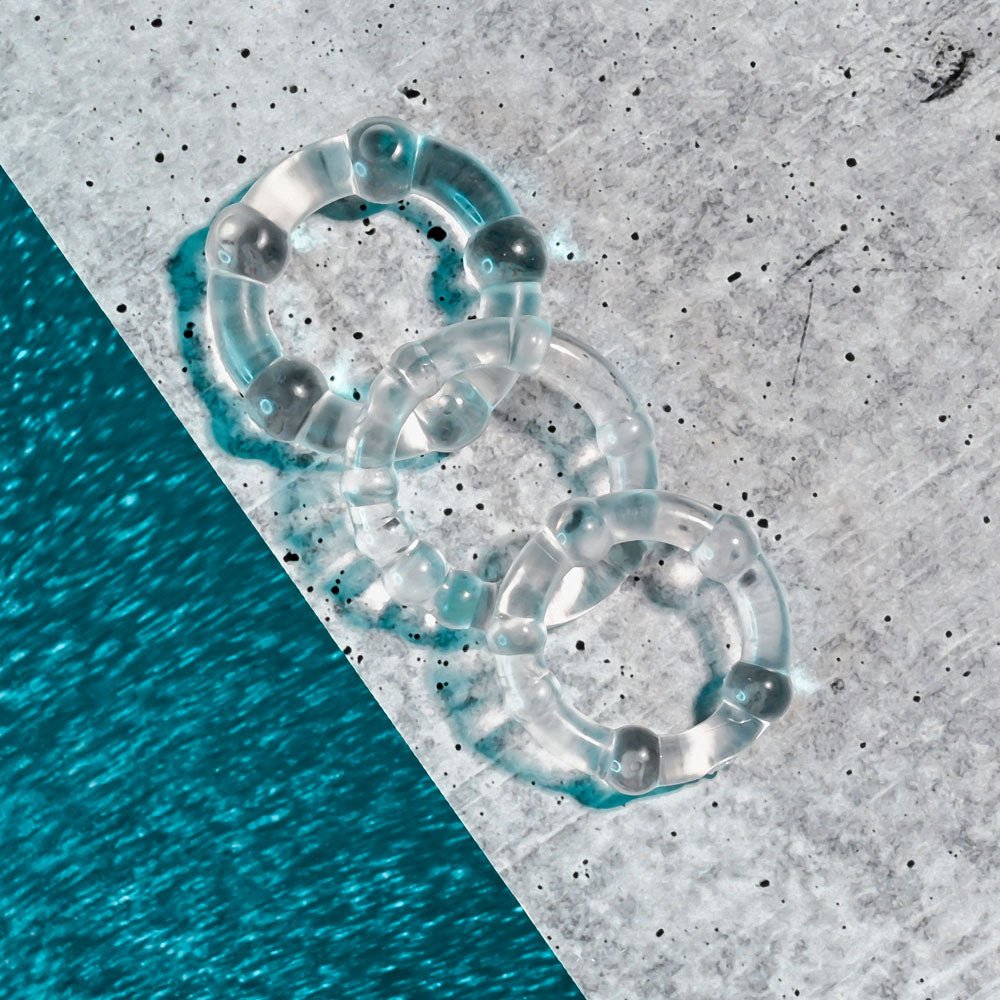 Selopa ERECTION RINGS - Clear Cock Rings - Set of 3 - silkandsin