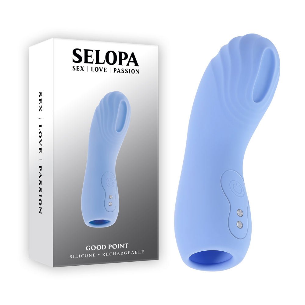 Selopa GOOD POINT - Purple USB Rechargeable Hollow Vibrating Finger Stimulator - silkandsin