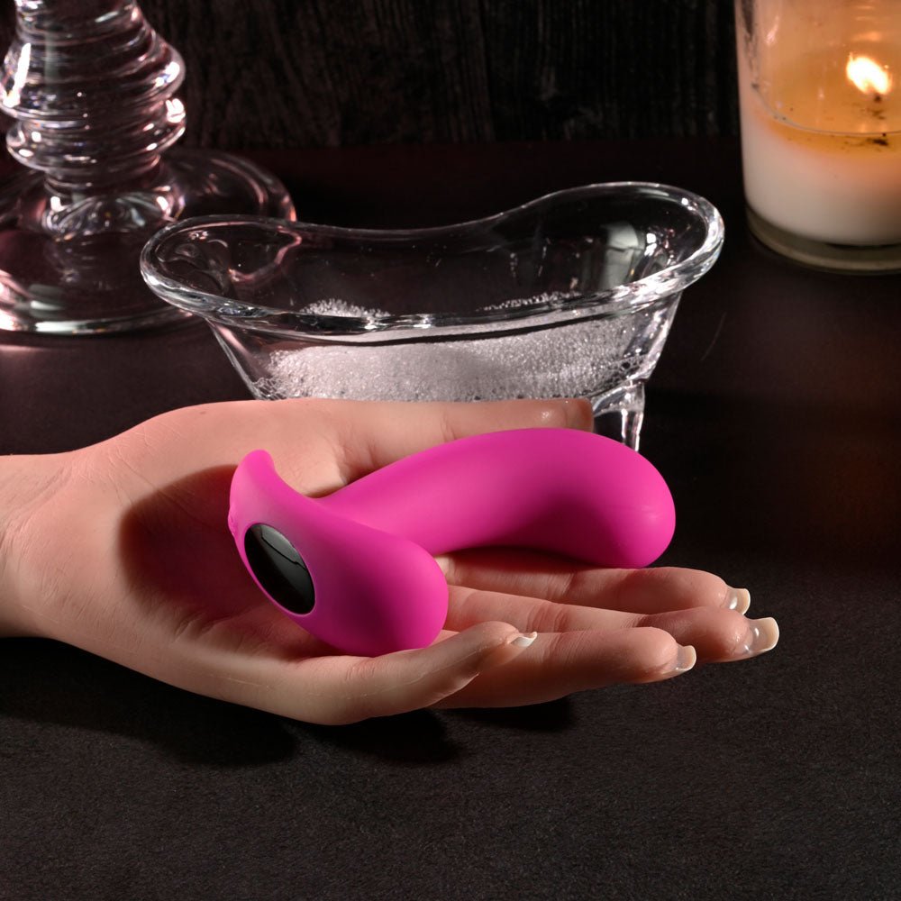 Selopa HOOKING UP - Pink 9.5 cm USB Rechargeable Vibrator with Wireless Remote - silkandsin
