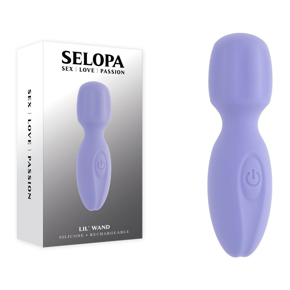 Selopa LIL' WAND - Purple 11 cm USB Rechargeable Massage Wand - silkandsin