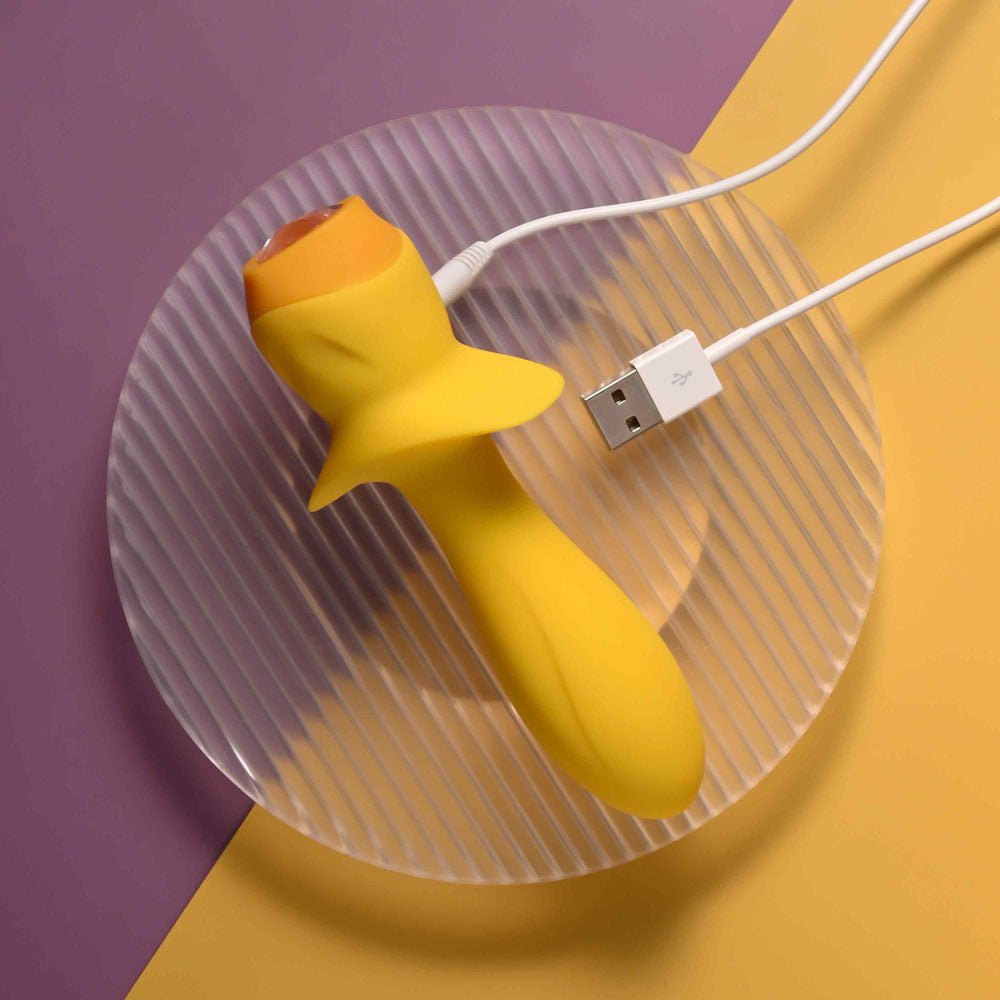 Selopa MELLOW YELLOW - Yellow 13.5 cm USB Rechargeable Vibrating Anal Plug - silkandsin