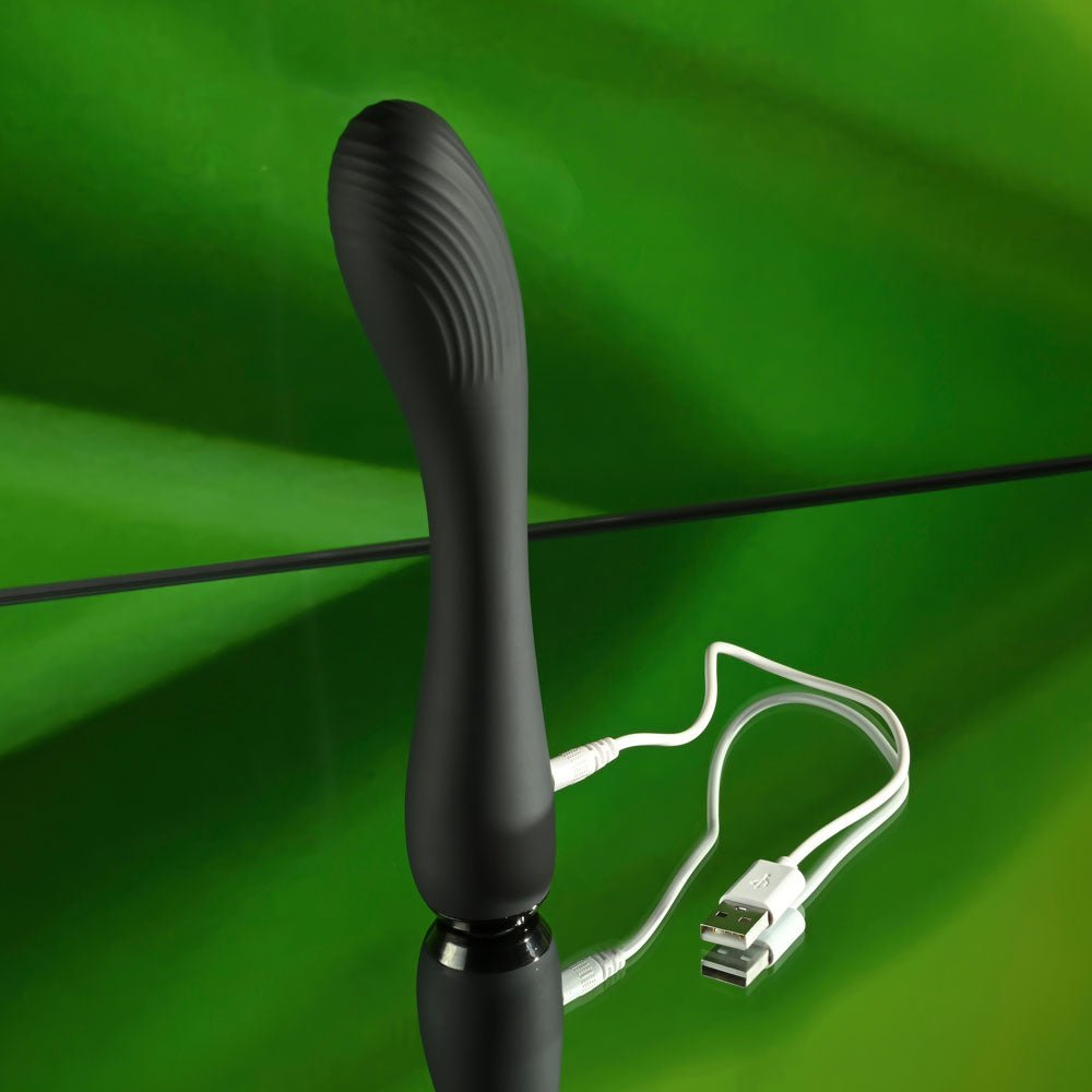 Selopa MIDNIGHT MAGIC - Black 20.2 cm USB Rechargeable Vibrator - silkandsin