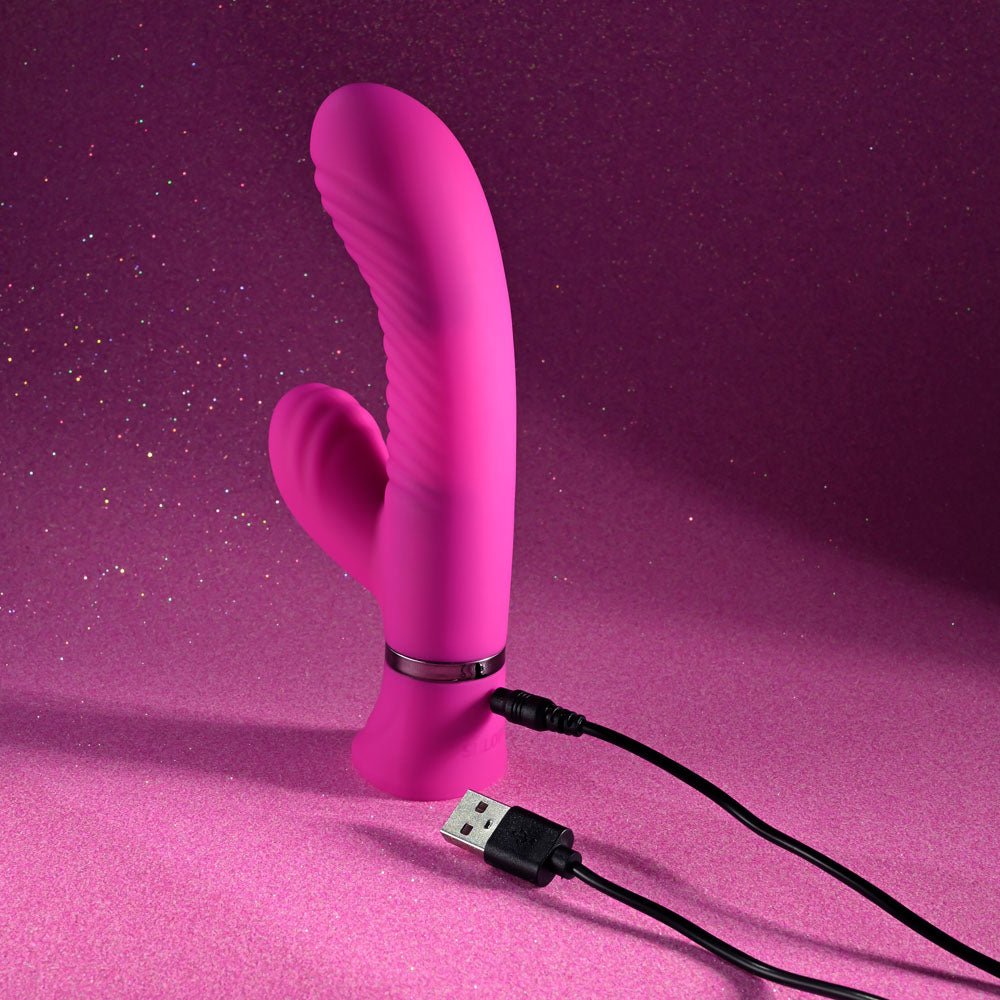 Selopa NEXT WAVE - Pink 16.4 cm USB Rechargeable Dual Vibrator - silkandsin