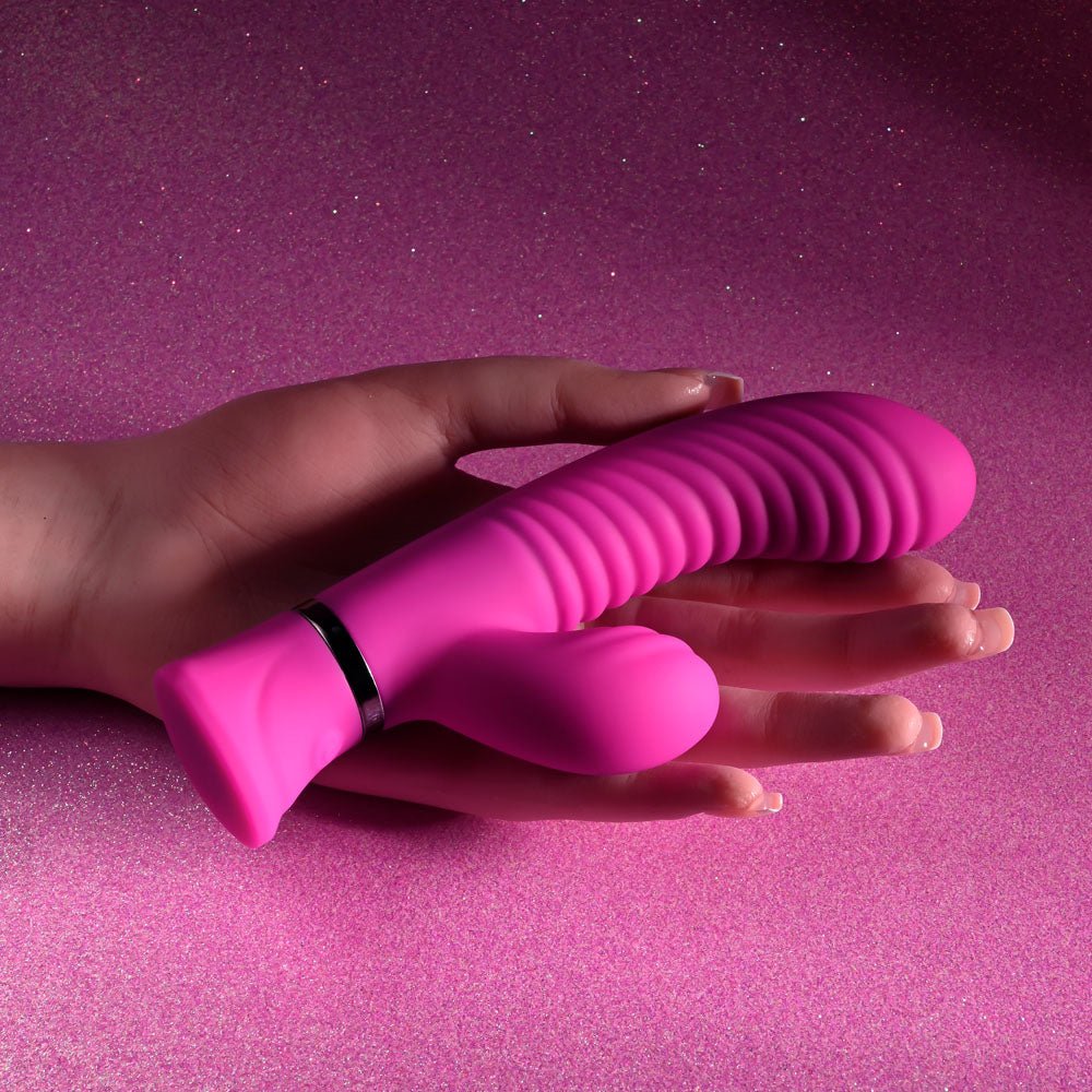 Selopa NEXT WAVE - Pink 16.4 cm USB Rechargeable Dual Vibrator - silkandsin