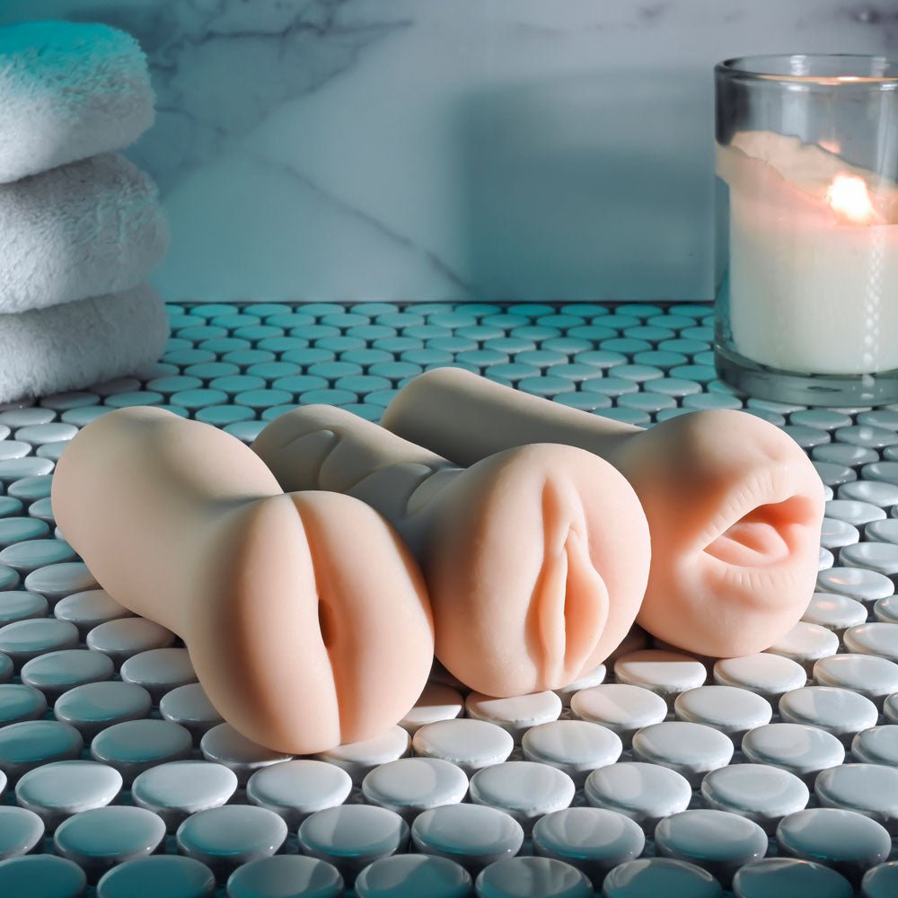 Selopa PARTY PACK - Light - Flesh Strokers - Set of 3 - silkandsin