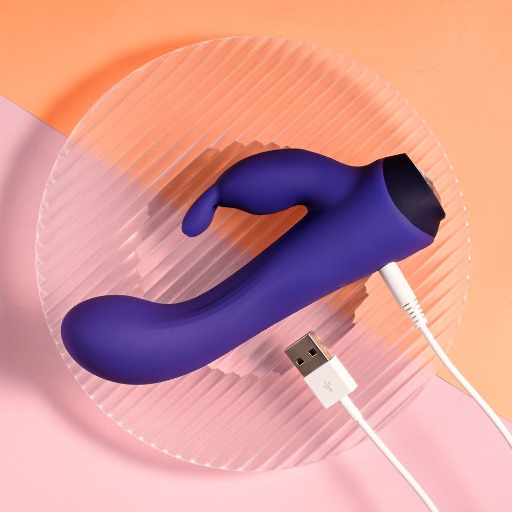 Selopa PLUM JOB - Purple 13.5 cm USB Rechargeable Rabbit Vibrator - silkandsin