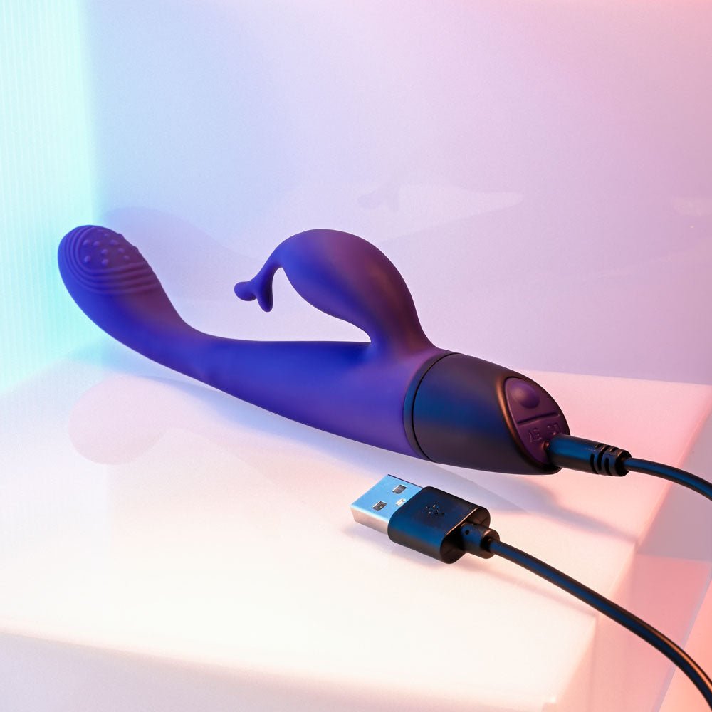 Selopa PLUM PASSION - Purple 18.3 cm USB Rechargeable Rabbit Vibrator - silkandsin