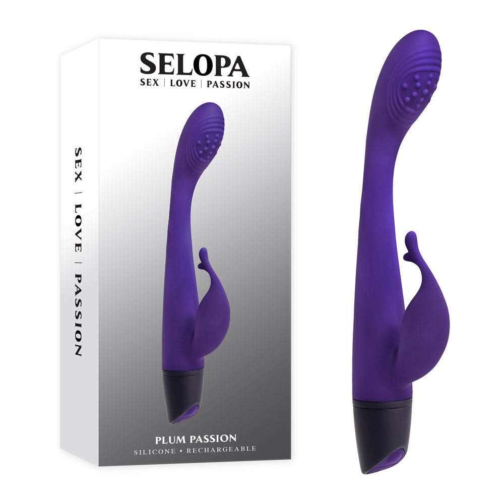 Selopa PLUM PASSION - Purple 18.3 cm USB Rechargeable Rabbit Vibrator - silkandsin