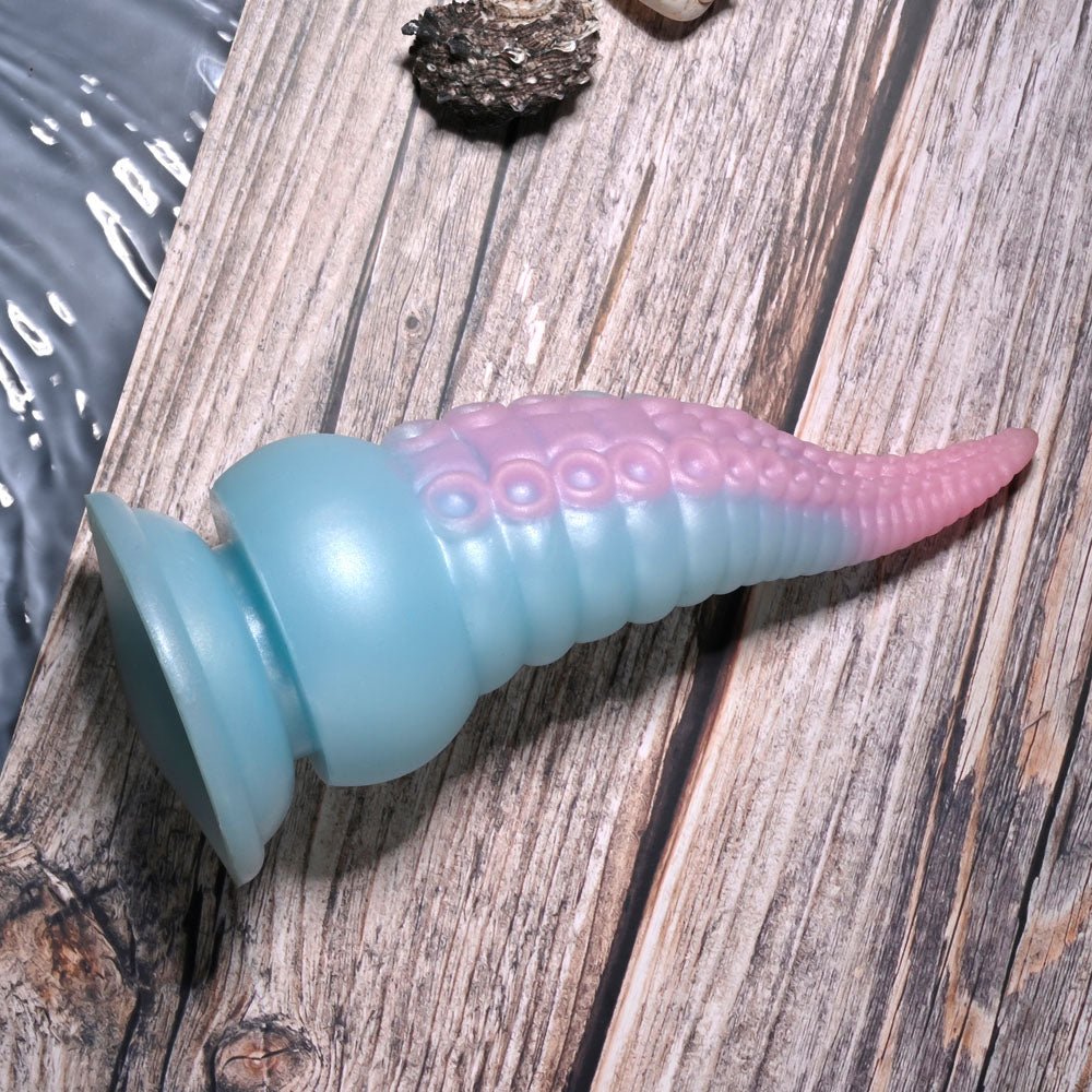 Selopa STUCK ON YOU - Blue/Pink 19 cm USB Rechargeable Vibrating Tentacle Fantasy Dildo - silkandsin