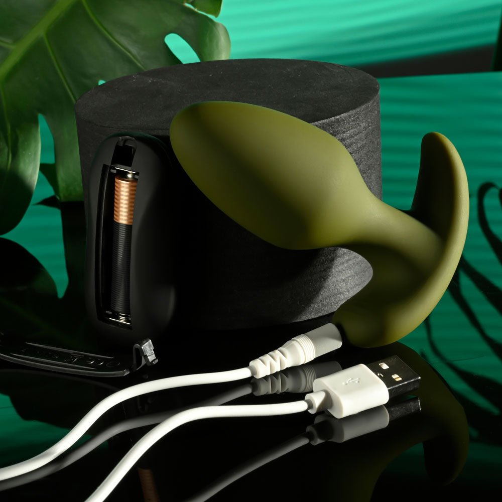 Selopa THE COLONEL - Green 10.1 cm USB Rechargeable Vibrating Butt Plug with Wireless Remote - silkandsin