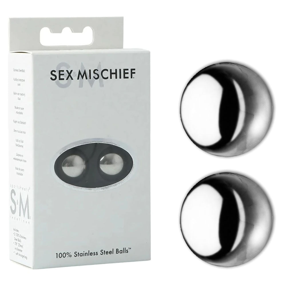 Sex & Mischief 100% Stainless Steel Balls - Stainless Steel Ben Wa Balls - Silk and Sin