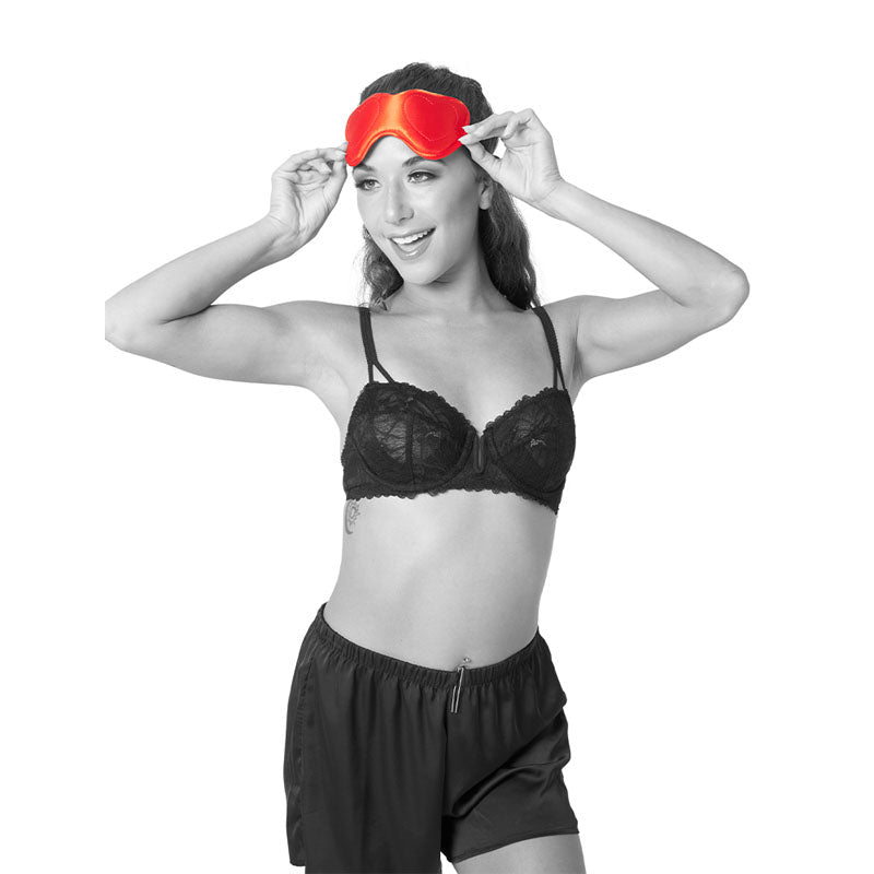 Sex & Mischief Amor Blindfold - Red Padded Blindfold - silkandsin