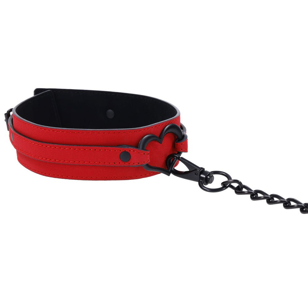 Sex & Mischief Amor Collar and Leash - Red Restraint - silkandsin
