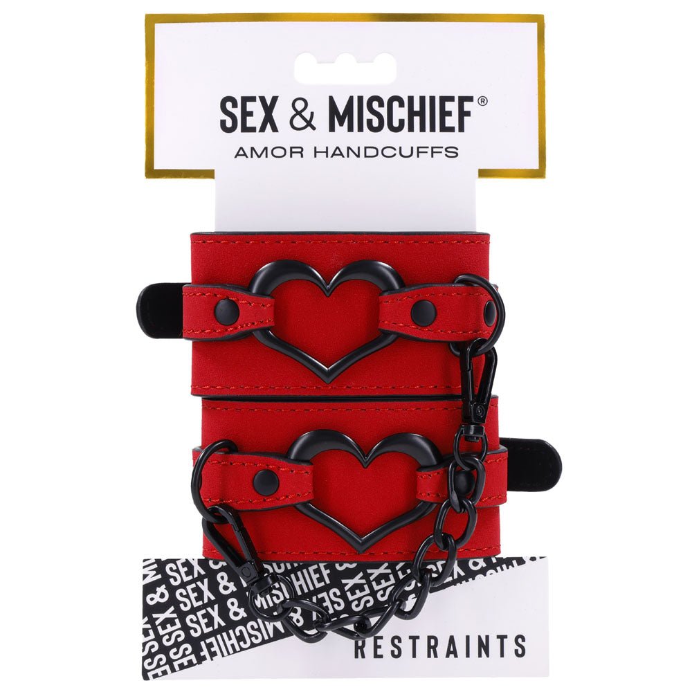 Sex & Mischief Amor Handcuffs - Red Restraints - silkandsin