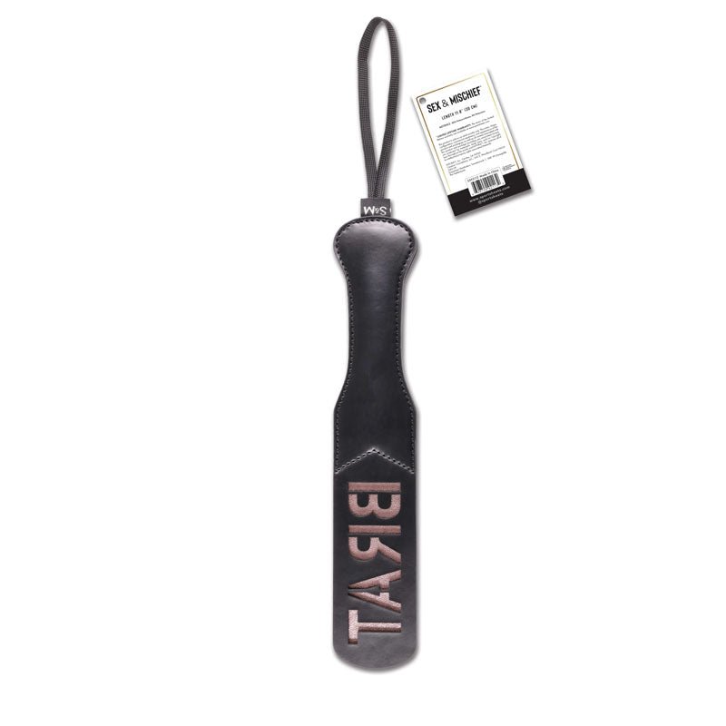 Sex & Mischief Brat Paddle - Black Spanking Paddle - silkandsin