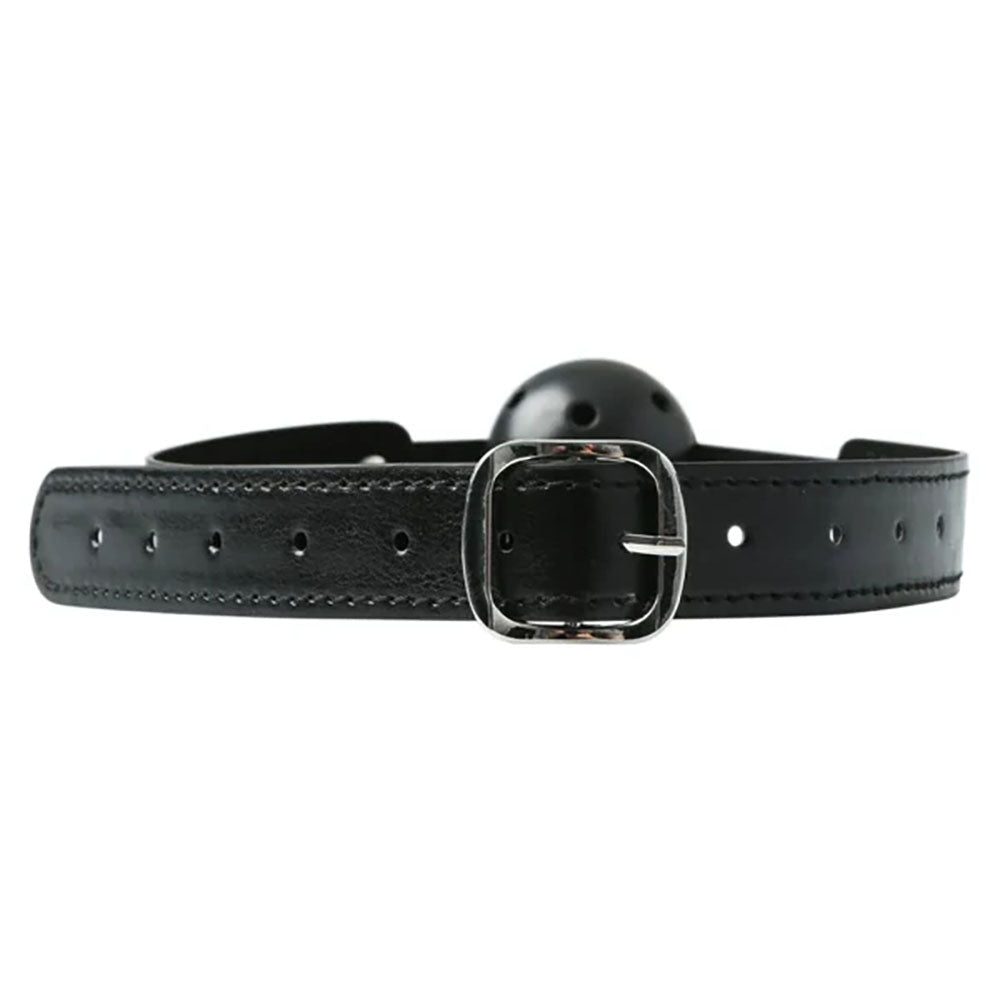 Sex & Mischief Breathable Ball Gag - Black Mouth Restraint - silkandsin
