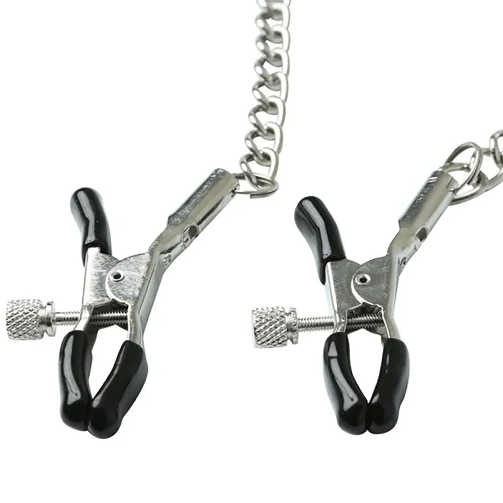 Sex & Mischief Chained Nipple Clamps - Nipple Clamps with 30 cm Chain - silkandsin
