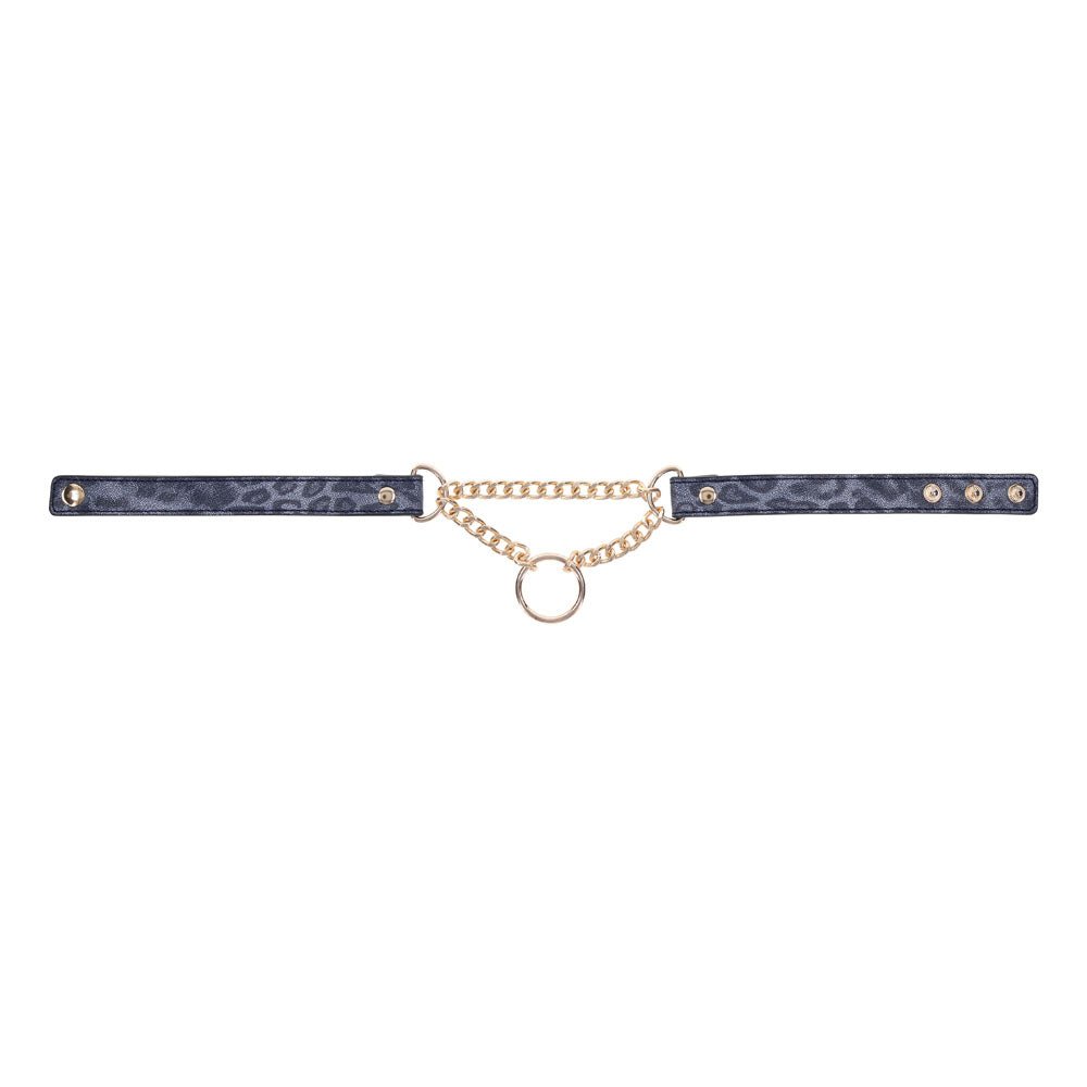 Sex & Mischief Cougar Day Collar - Navy Blue/Gold Collar - silkandsin