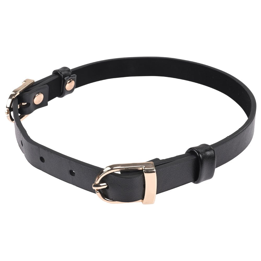 Sex & Mischief Double Buckle Day Collar - Black Collar - silkandsin
