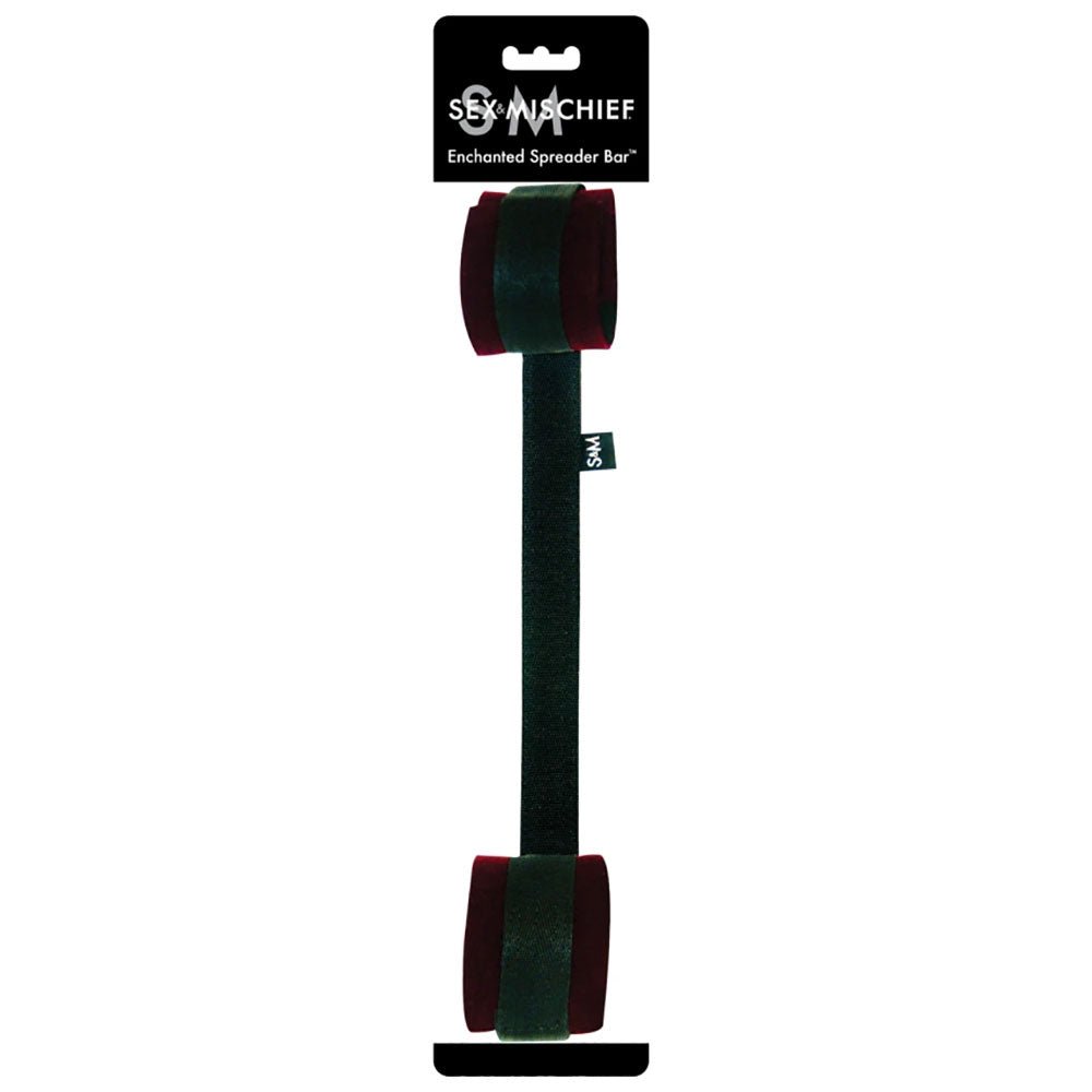 Sex & Mischief Enchanted Spreader Bar - Black/Red Restraints - silkandsin