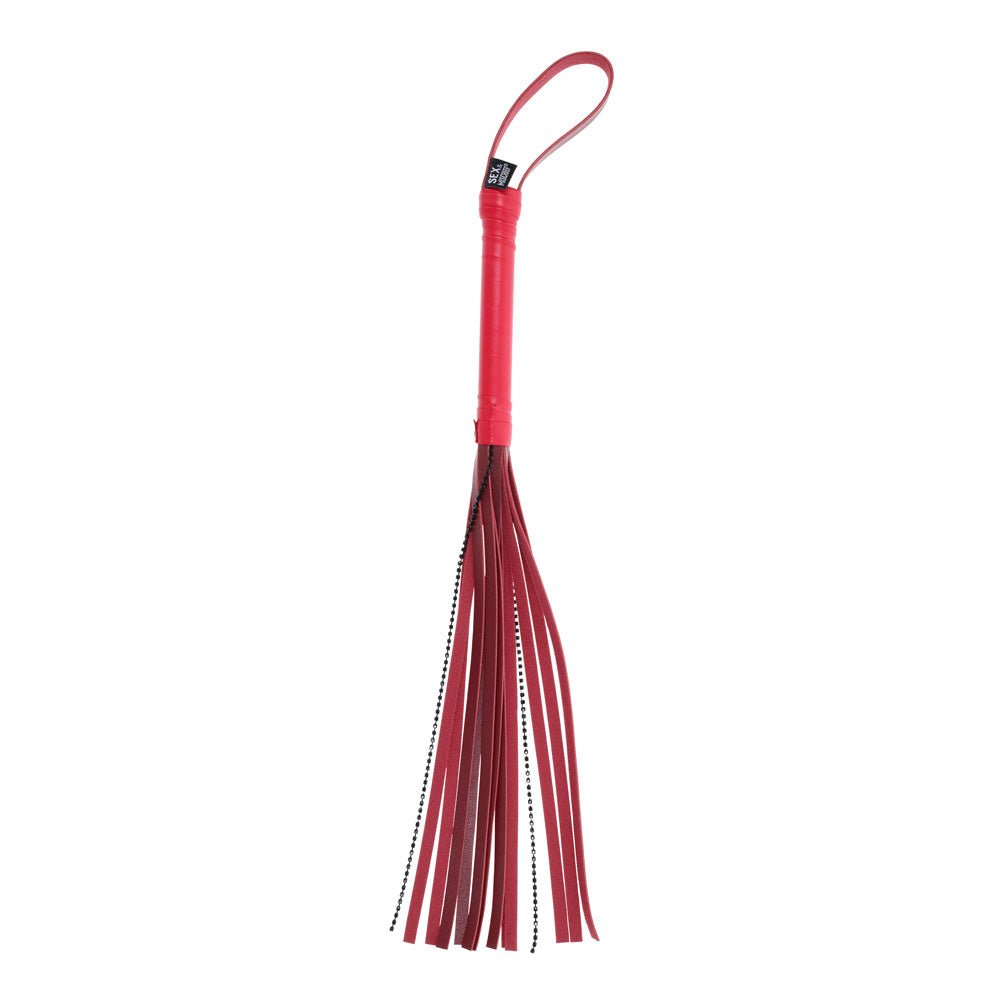 Sex & Mischief Exs & Ohs Crystal Flogger - Red Flogger Whip - Silk and Sin