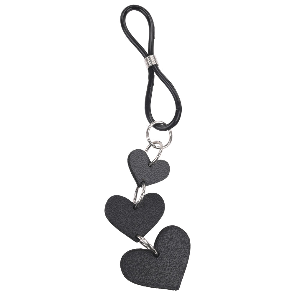 Sex & Mischief Heart Nipple Ties - Black Nipple Restraints - Set of 2 - silkandsin