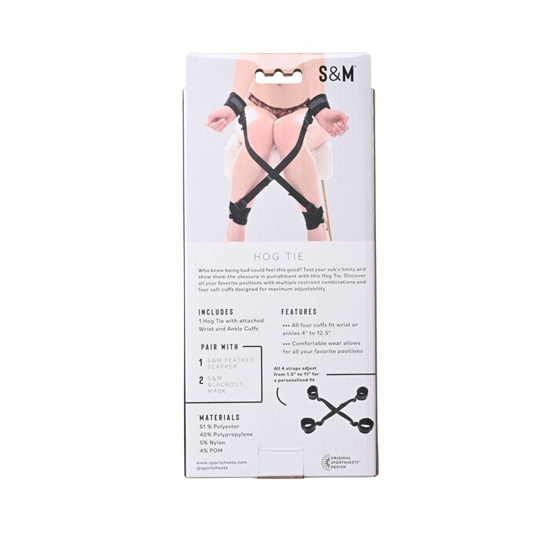 Sex & Mischief Hog Tie - Black Restraint - silkandsin
