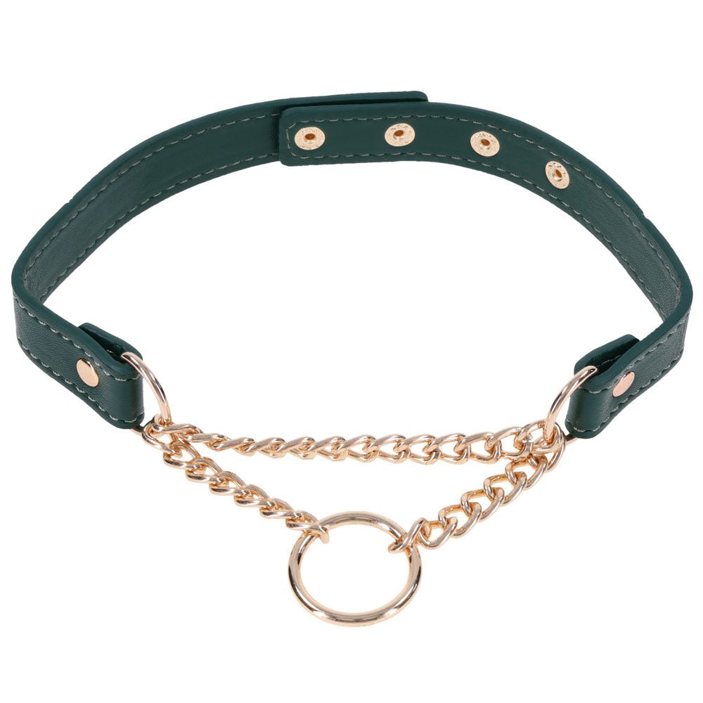 Sex & Mischief Indica Day Collar - Green/Gold Collar - Silk and Sin