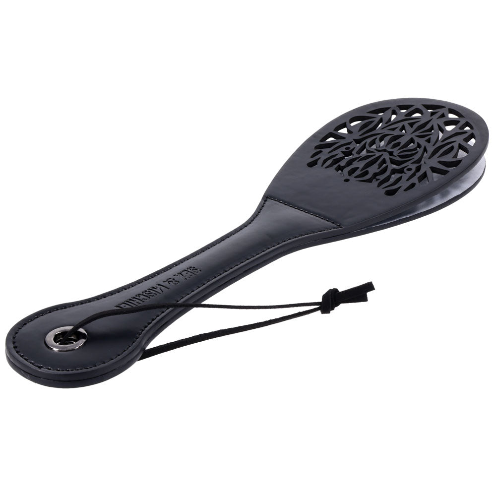 Sex & Mischief Lace Spanker - Black Spanking Paddle - silkandsin