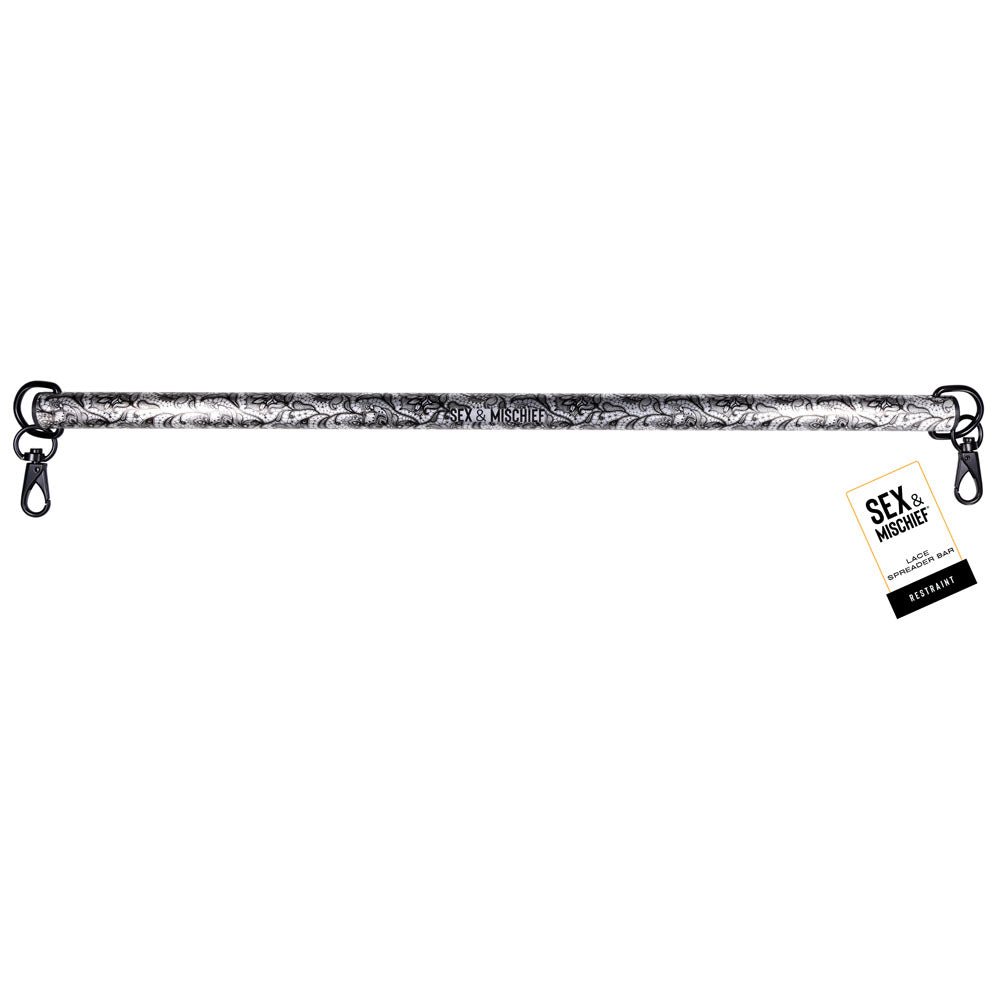 Sex & Mischief Lace Spreader Bar - Aluminium Restraint Bar - silkandsin