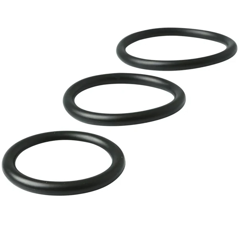 Sex & Mischief Nitrile Cock Ring 3 Pack - Black Cock Rings - Set of 3 Sizes - silkandsin