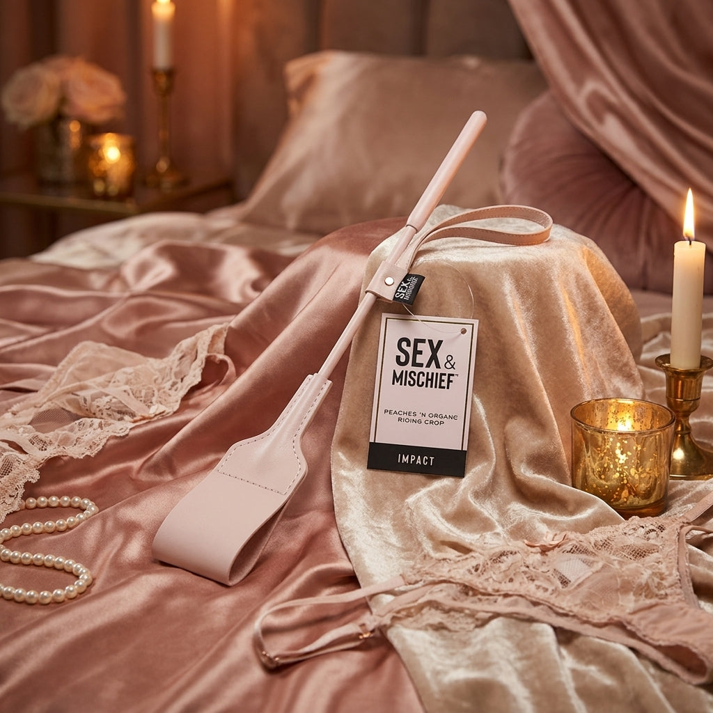 Sex & Mischief Peaches n CreaMe Riding Crop - Peach 30 cm Crop Whip - silkandsin