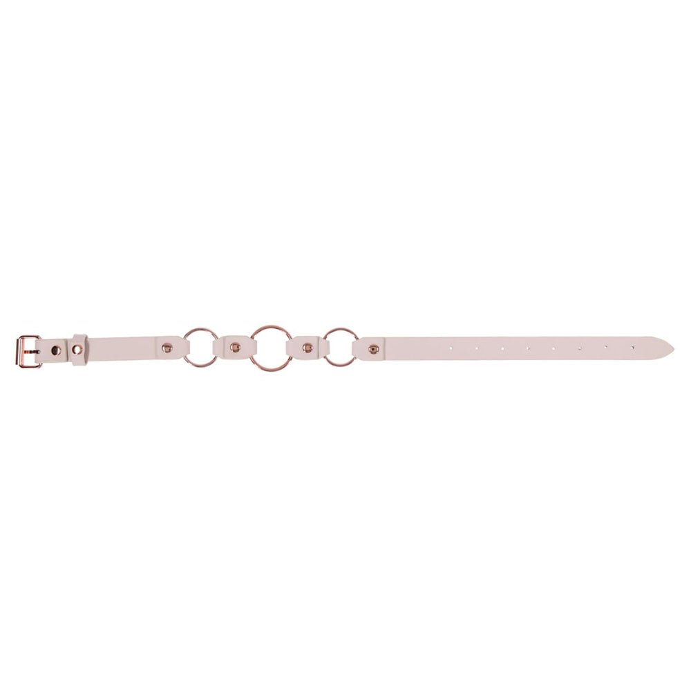 Sex & Mischief Peaches n CreaMe Ring Day Collar - Peach Bondage Collar - silkandsin
