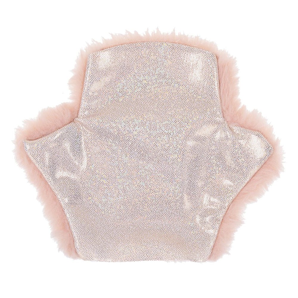 Sex & Mischief Peaches n CreaMe Spiked Sensory Glove - Peach Furry Glove with Metal Spikes - silkandsin