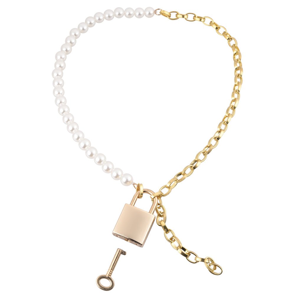 Sex & Mischief Pearl Day Collar - Pearl/Gold Necklace - silkandsin