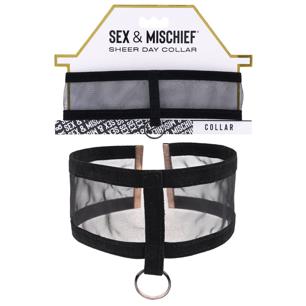 Sex & Mischief Sheer Day Collar - Black Collar - silkandsin