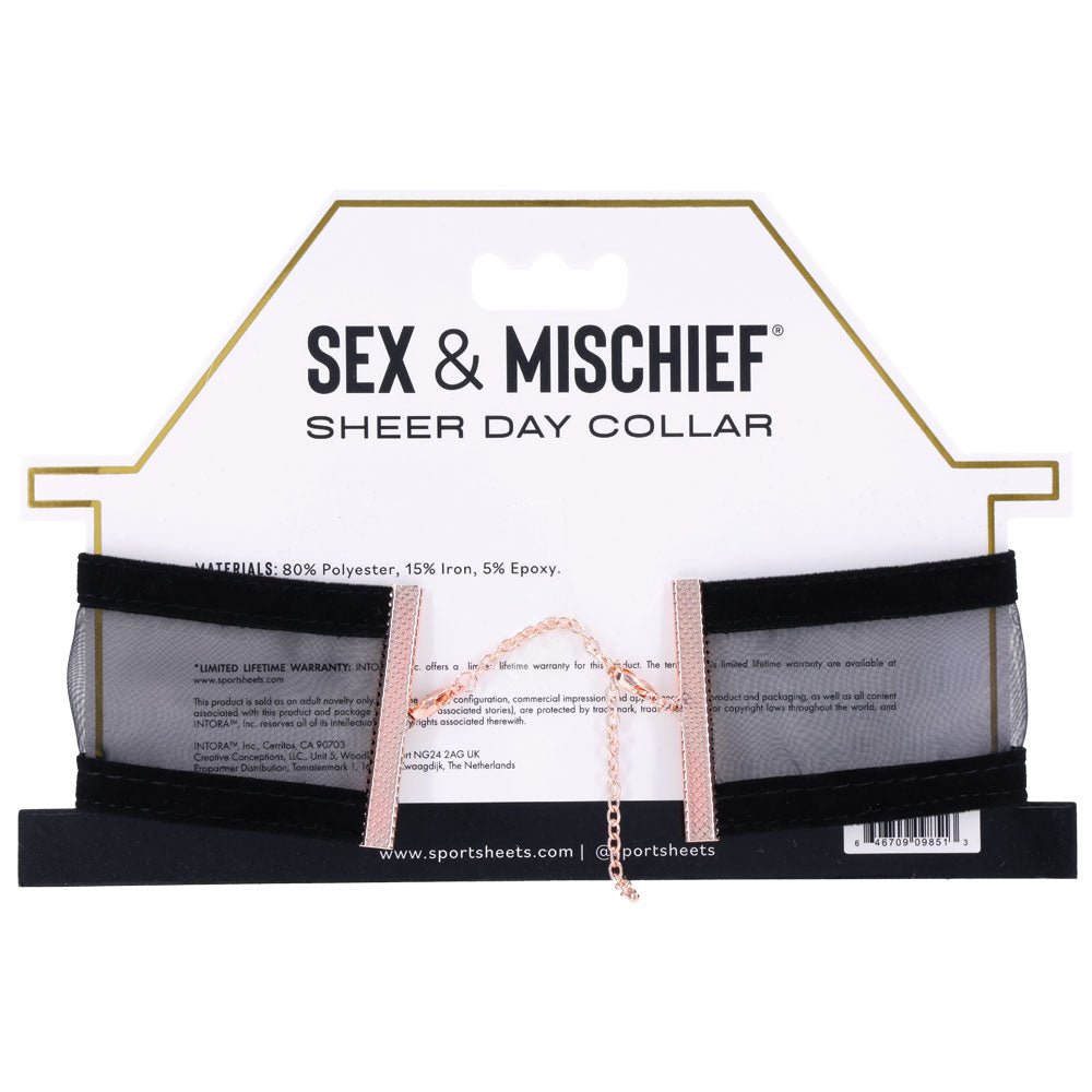 Sex & Mischief Sheer Day Collar - Black Collar - silkandsin