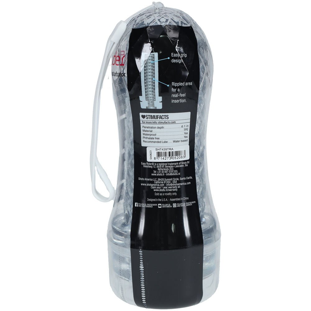 SHOTS Easy Rider - Clear - Clear Vagina Stroker - silkandsin
