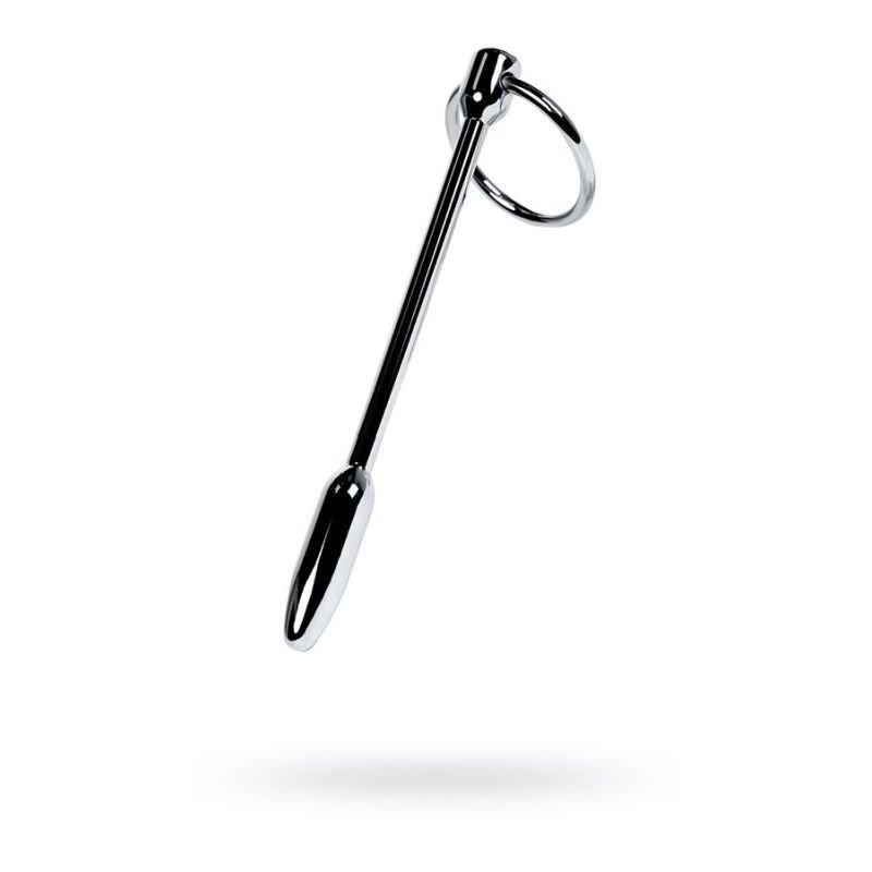Silver Metal Urethral Plug w Ring - Silk and Sin