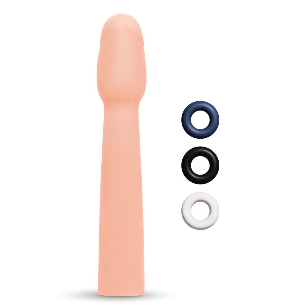 Size Up Realistic 2 Inch Penis Extender - Flesh 5 cm (2'') Penis Extension Sleeve - silkandsin