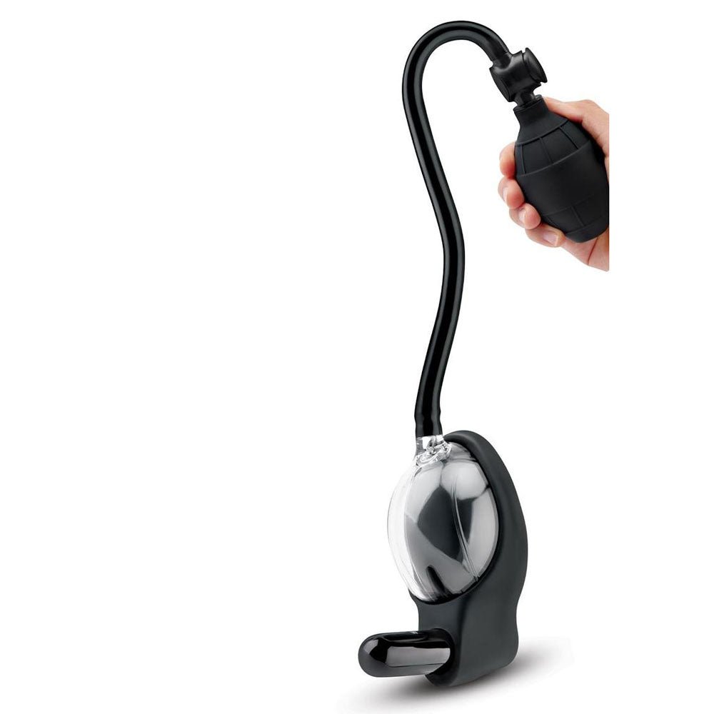 Size Up Vibrating Mini Pussy & Clitoral Pump - Clear USB Rechargeable Vibrating Vaginal and Clitoral Pump - silkandsin