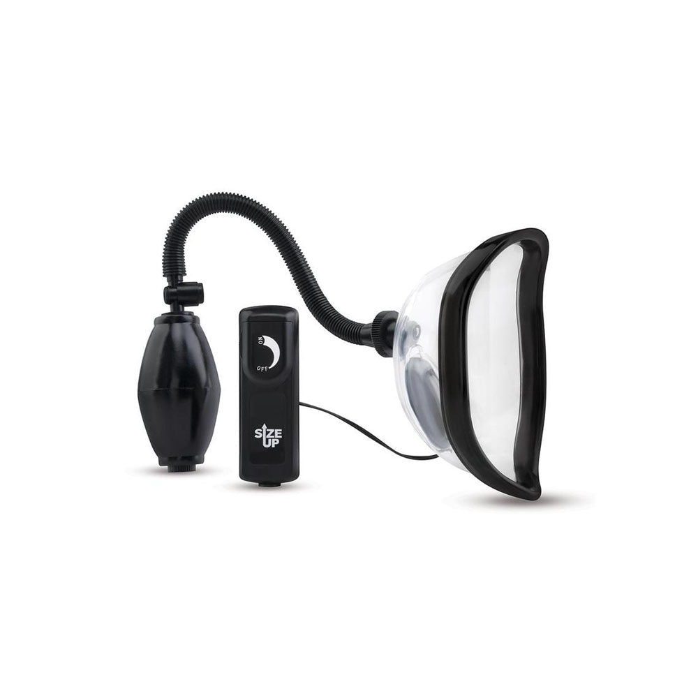 Size Up Vibrating Pussy Pump - Clear Vibrating Vagina Pump - silkandsin
