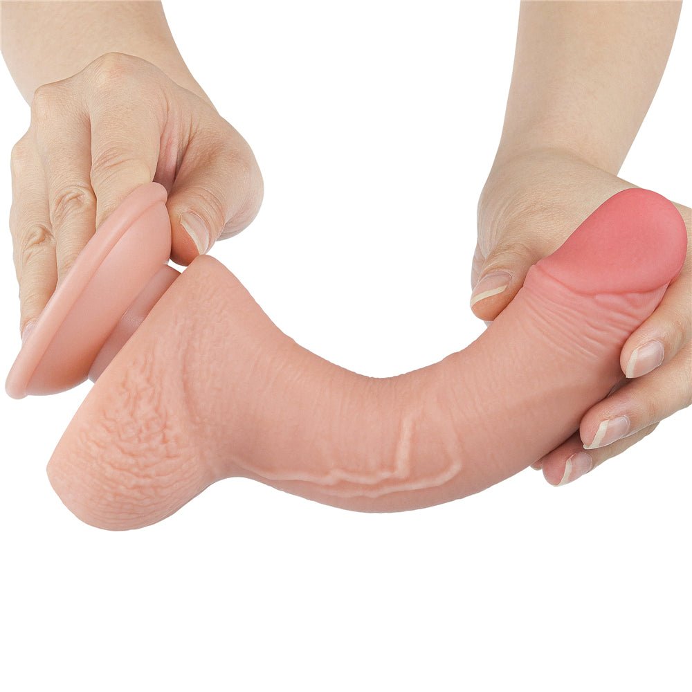 Sliding Skin Dual Layer Dong - Flesh 19.5 cm (7.5'') Dong with Flexible Skin - Silk and Sin