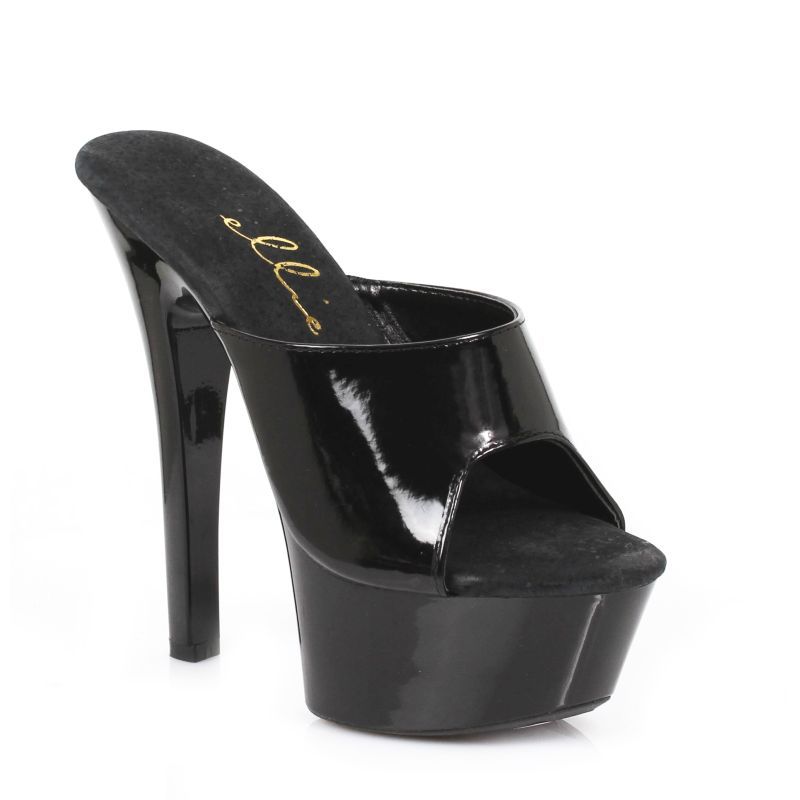 Slip On Sandal Black 6in - Silk and Sin