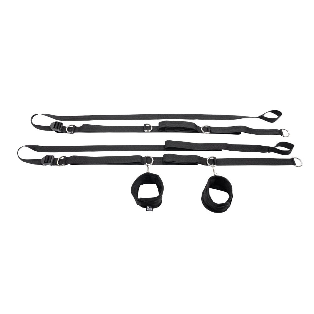 S&M Anywhere You Dare Bondage Restraint System - Black Restraint Set - Silk and Sin