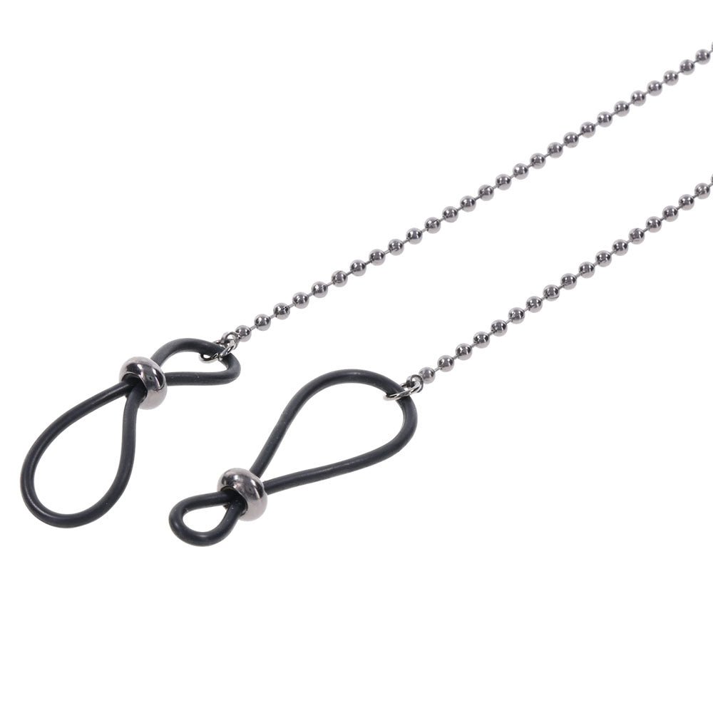 S&M Exs & Ohs Body Jewelry with Nipple Ties - Metal Chain with Nipple Ties - silkandsin