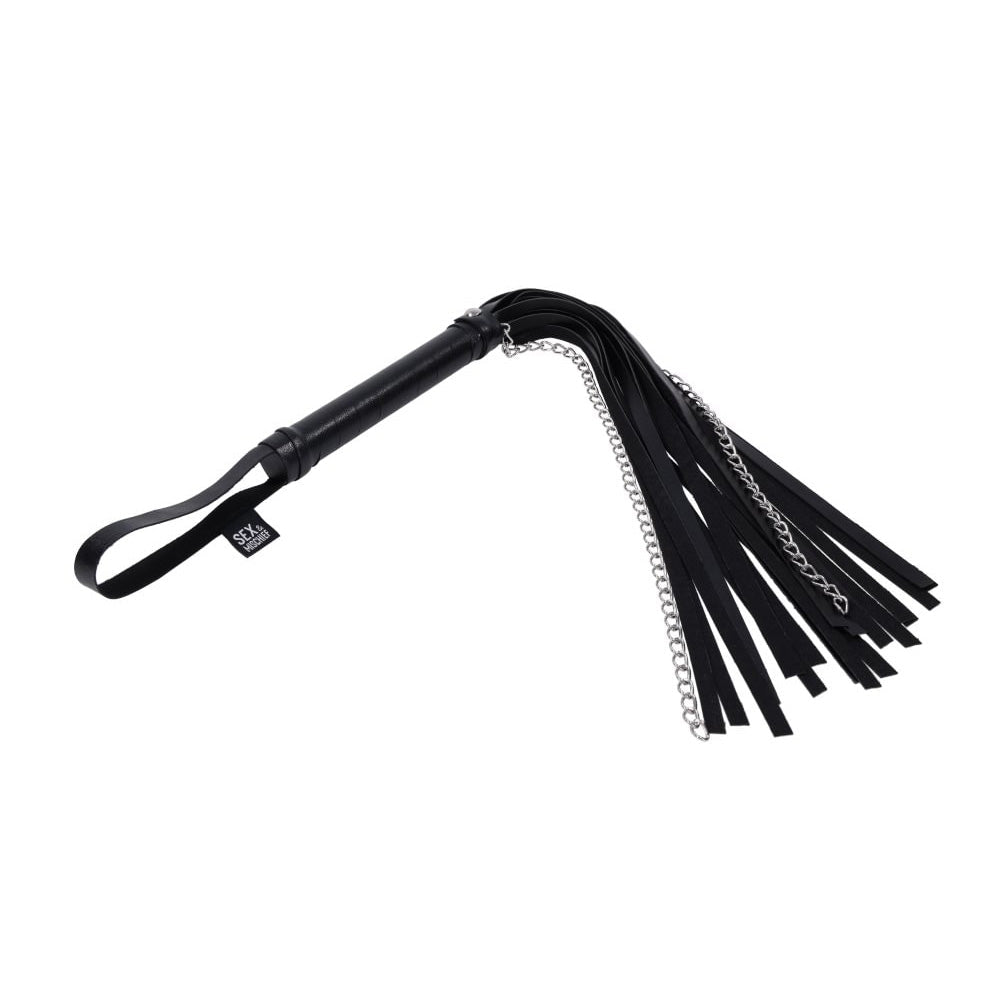 S&M Shadow Chain Flogger - Black Flogger Whip - Silk and Sin