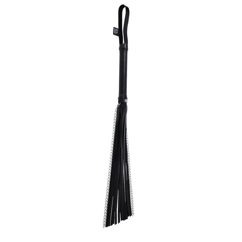 S&M Shadow Chain Flogger - Black Flogger Whip - Silk and Sin