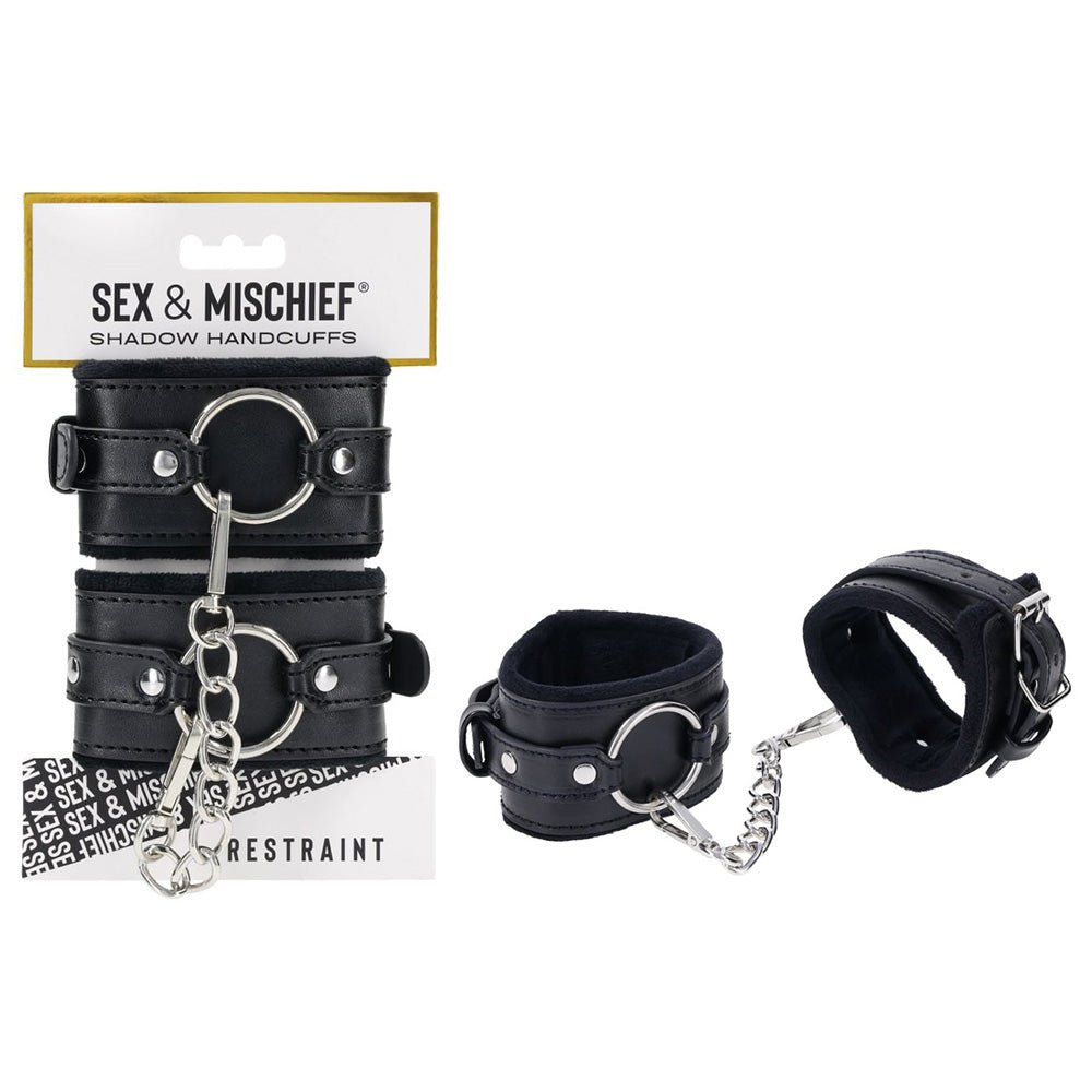 S&M Shadow Handcuffs - Black Restraints - Silk and Sin
